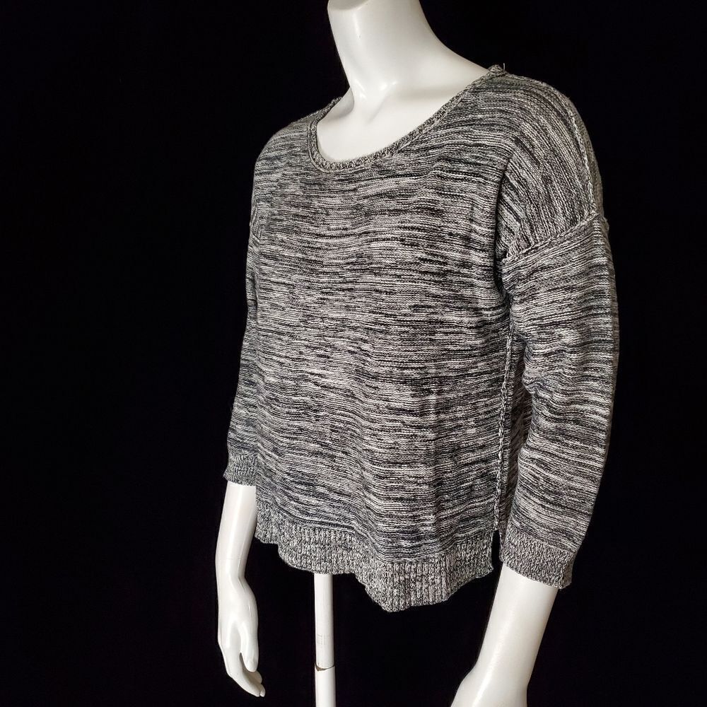 Lucky Brand Gray Heathered 3/4 Sleeve Sweater (S)